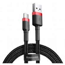 Кабель USB to Type-C Baseus Cafule 2A 2m 480Mbps Rapid Charge Data Cable, чёрный c Red-Line Кабель USB to Type-C Baseus Cafule 2A 2m 480Mbps Rapid Charge Data Cable, чёрный c Red-Line