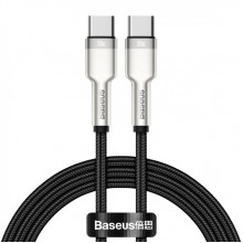 Кабель быстрой зарядки «Type-C to Type-C» Baseus Cafule Metal Black 100W Fast Charge (5A) 1m, чёрный (CATJK-C01) Кабель быстрой зарядки «Type-C to Type-C» Baseus Cafule Metal Black 100W Fast Charge (5A) 1m, чёрный (CATJK-C01)