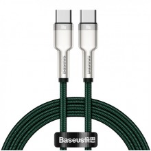 Кабель быстрой зарядки «Type-C to Type-C» Baseus Cafule Metal Green 100W Fast Charge (5A) 1m, зелёный (CATJK-C06) Кабель быстрой зарядки «Type-C to Type-C» Baseus Cafule Metal Green 100W Fast Charge (5A) 1m, зелёный (CATJK-C06)