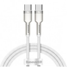 Кабель быстрой зарядки «Type-C to Type-C» Baseus Cafule Metal White 100W Fast Charge (5A) 1m, белый (CATJK-C02) Кабель быстрой зарядки «Type-C to Type-C» Baseus Cafule Metal White 100W Fast Charge (5A) 1m, белый (CATJK-C02)