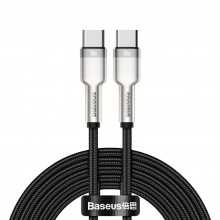 Кабель быстрой зарядки «Type-C to Type-C» Baseus Cafule Metal Black 100W Fast Charge (5A) 2m, чёрный (CATJK-D01) Кабель быстрой зарядки «Type-C to Type-C» Baseus Cafule Metal Black 100W Fast Charge (5A) 2m, чёрный (CATJK-D01)