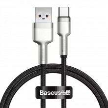 Кабель быстрой зарядки «USB to Type-C» Baseus Cafule Metal 66W Fast Charging (6A) 1m, чёрный (CAKF000101) Кабель быстрой зарядки «USB to Type-C» Baseus Cafule Metal 66W Fast Charging (6A) 1m, чёрный (CAKF000101)