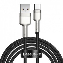 Кабель быстрой зарядки «USB to Type-C» Baseus Cafule Metal 66W Fast Charging (6A) Black 2m, чёрный (CAKF000201) Кабель быстрой зарядки «USB to Type-C» Baseus Cafule Metal 66W Fast Charging (6A) Black 2m, чёрный (CAKF000201)