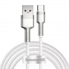 Кабель быстрой зарядки «USB to Type-C» Baseus Cafule Metal 66W Fast Charging (6A) White 2m, белый (CAKF000202) Кабель быстрой зарядки «USB to Type-C» Baseus Cafule Metal 66W Fast Charging (6A) White 2m, белый (CAKF000202)