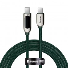 Кабель быстрой зарядки «Type-C to Type-C» Baseus Display 100W Fast Charge (20V/5A) 1m, зелёный (CATSK-В06) Кабель быстрой зарядки «Type-C to Type-C» Baseus Display 100W Fast Charge (20V/5A) 1m, зелёный (CATSK-В06)