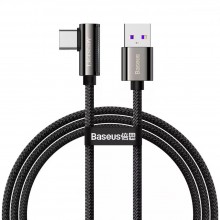 Кабель быстрой зарядки угловой «USB to Type-C» Baseus Legend Series Elbow 66W Fast Charge 1m, чёрный Кабель быстрой зарядки угловой «USB to Type-C» Baseus Legend Series Elbow 66W Fast Charge 1m, чёрный
