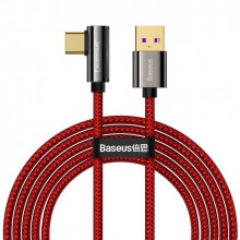 Кабель быстрой зарядки угловой «USB to Type-C» Baseus Legend Series Elbow 66W Fast Charge 2m, красный Кабель быстрой зарядки угловой «USB to Type-C» Baseus Legend Series Elbow 66W Fast Charge 2m, красный