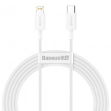 Кабель быстрой зарядки «Type-C to Lightning» Baseus Superior Series PD 20W Fast Charge 2m, белый Кабель быстрой зарядки «Type-C to Lightning» Baseus Superior Series PD 20W Fast Charge 2m, белый
