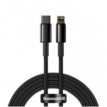 Кабель быстрой зарядки «Type-C to Lightning» Baseus Tungsten Gold PD 20W Fast Charge 2m, чёрный (CATLWJ-A01) Кабель быстрой зарядки «Type-C to Lightning» Baseus Tungsten Gold PD 20W Fast Charge 2m, чёрный (CATLWJ-A01)