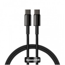 Кабель Baseus Tungsten Gold Type-C to Type-C 100W PD2.0 1m Fast Charging Data Cable 480Mbps Black Кабель Baseus Tungsten Gold Type-C to Type-C 100W PD2.0 1m Fast Charging Data Cable 480Mbps Black