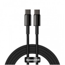 Кабель Baseus Tungsten Gold Type-C to Type-C 100W PD2.0 2m Fast Charging Data Cable 480Mbps Black Кабель Baseus Tungsten Gold Type-C to Type-C 100W PD2.0 2m Fast Charging Data Cable 480Mbps Black