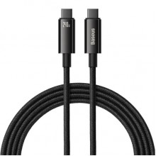 Кабель быстрой зарядки «Type-C to Type-C» Baseus Tungsten Gold 240W PD3.1 2m Fast Charging Data Cable, чёрный Кабель быстрой зарядки «Type-C to Type-C» Baseus Tungsten Gold 240W PD3.1 2m Fast Charging Data Cable, чёрный
