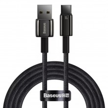 Кабель быстрой зарядки «USB to Type-C» Baseus Tungsten Gold 100W High Power 2m, чёрный Кабель быстрой зарядки «USB to Type-C» Baseus Tungsten Gold 100W High Power 2m, чёрный