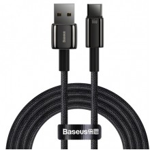 Кабель быстрой зарядки «USB to Type-C» Baseus Tungsten Gold 66W High Power (6A) 2m, чёрный Кабель быстрой зарядки «USB to Type-C» Baseus Tungsten Gold 66W High Power (6A) 2m, чёрный