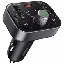 Автомобильный FM-трансмиттер (FM-модулятор) Baseus T-Complex S-09 Pro (Bluetooth 5.3/USB) c функцией зарядного устройства Type-C 18W (PD) 2-USB (2.4А) и вольтметром, чёрный Автомобильный FM-трансмиттер (FM-модулятор) Baseus T-Complex S-09 Pro (Bluetooth 5.3/USB) c функцией зарядного устройства Type-C 18W (PD) 2-USB (2.4А) и вольтметром, чёрный