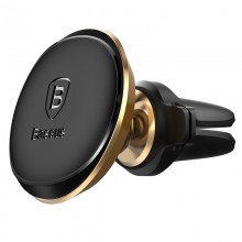 Автомобильный держатель Baseus Magnetic Air Vent Golden с клипсами для фиксации кабеля, золотистый