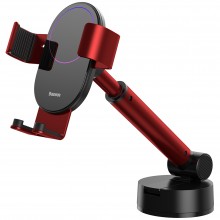 Автомобильный держатель Baseus Simplism Red с платформой-присоской на панель или лобовое стекло, серебристый (SUYL-JY09)