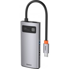 USB-хаб Baseus Metal Gleam Series 4-in-1 Type-C to USB3.0 USB2.0 4K HDMI Type-C Концентратор Type-C HUB Док-станция Space Gray (CAHUB-CY0G) USB-хаб Baseus Metal Gleam Series 4-in-1 Type-C to USB3.0 USB2.0 4K HDMI Type-C Концентратор Type-C HUB Док-станция Space Gray (CAHUB-CY0G)