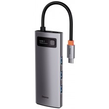 USB-хаб (концентратор) Baseus Metal Gleam Series 5-in-1 30Hz Version (Type-C to USB3.0*3, 4K HDMI, Type-C), WKWG020013 USB-хаб (концентратор) Baseus Metal Gleam Series 5-in-1 30Hz Version (Type-C to USB3.0*3, 4K HDMI, Type-C), WKWG020013