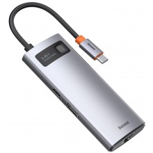 USB-хаб (концентратор) Baseus Metal Gleam Series 6-in-1 (Type-C to USB3.0*3, 4K HDMI, RJ45, Type-C) Gray, серый (CAHUB-CW0G) USB-хаб (концентратор) Baseus Metal Gleam Series 6-in-1 (Type-C to USB3.0*3, 4K HDMI, RJ45, Type-C) Gray, серый (CAHUB-CW0G)
