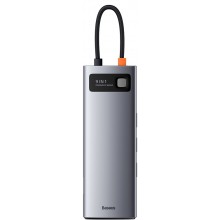 USB-хаб (концентратор) Baseus Metal Gleam Series 9-in-1 (Type-C to USB3.0*3, 4K HDMI, Type-C PD, TF, SD, VGA, RJ45) Gray, серый (CAHUB-CU0G) USB-хаб (концентратор) Baseus Metal Gleam Series 9-in-1 (Type-C to USB3.0*3, 4K HDMI, Type-C PD, TF, SD, VGA, RJ45) Gray, серый (CAHUB-CU0G)