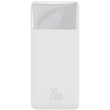 Внешний аккумулятор Baseus Bipow Digital Display 10000 mAh 20W 3А (2USB+Type-C) с быстрой зарядкой QC3.0+PD3.0 и кабелем «USB to Micro USB», белый