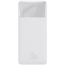 Внешний аккумулятор Baseus Bipow Digital Display 20000 mAh 20W 3А (2USB+Type-C) с быстрой зарядкой QC3.0+PD3.0, белый