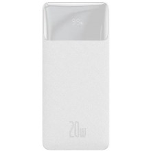 Внешний аккумулятор Baseus Bipow Digital Display 30000 mAh 20W 3А (2USB+Type-C) с быстрой зарядкой QC3.0+PD3.0, белый
