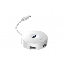 Концентратор (USB-Хаб 3.0) Baseus Round Box HUB Adapter (Type-C to USB3.0*1+USB2.0*3) - 12 см, белый (CAHUB-G02) Концентратор (USB-Хаб 3.0) Baseus Round Box HUB Adapter (Type-C to USB3.0*1+USB2.0*3) - 12 см, белый (CAHUB-G02)