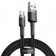 Кабель USB to Type-C Baseus Cafule 3A 2m 480Mbps Rapid Charge Data Cable, чёрный 