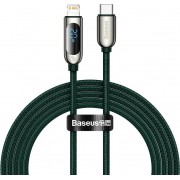 Кабель быстрой зарядки «Type-C to Lightning» Baseus Display PD 20 W Fast Charge 1m, зеленый (CATLSK-06)