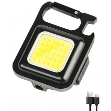 Аккумуляторный LED-фонарик с магнитом, карабином и подставкой, Type-C (свет белый, 4 режима)