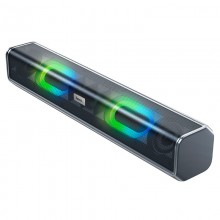 Настольная беспроводная колонка Hoco Sound Quality BS49 (Bluetooth 5.1 / USB disk / AUX / TF card / FM) с двойными динамиками (стерео) Dazzling sound, металлик Настольная беспроводная колонка Hoco Sound Quality BS49 (Bluetooth 5.1 / USB disk / AUX / TF card / FM) с двойными динамиками (стерео) Dazzling sound, металлик