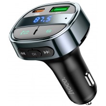 Автомобильный FM-трансмиттер (модулятор) Hoco E70 30W Magic Night (Bluetooth 5.0/USB/TF) с быстрой зарядкой Type-C&USB (PD3.0+QC3.0), чёрный Автомобильный FM-трансмиттер (модулятор) Hoco E70 30W Magic Night (Bluetooth 5.0/USB/TF) с быстрой зарядкой Type-C&USB (PD3.0+QC3.0), чёрный