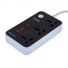 Сетевой удлинитель LDNIO SC3412 (3*220V + 3*USB QC3.0 18W + Type-C PD 20W) 2 м с LED-подсветкой Сетевой удлинитель LDNIO SC3412 (3*220V + 3*USB QC3.0 18W + Type-C PD 20W) 2 м с LED-подсветкой