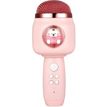 Караоке-микрофон с аккумулятором Animals F812 Bluetooth AUX Earphones 1800mAh беспроводной с колонкой с эффектом изменения голоса Pink Караоке-микрофон с аккумулятором Animals F812 Bluetooth AUX Earphones 1800mAh беспроводной с колонкой с эффектом изменения голоса Pink