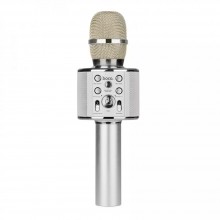 Микрофон-колонка Hoco BK3 Cool Sound Silver беспроводной для караоке с эффектом ревербации Bluetooth 4.2 1800 mAh, серебристый Микрофон-колонка Hoco BK3 Cool Sound Silver беспроводной для караоке с эффектом ревербации Bluetooth 4.2 1800 mAh, серебристый