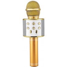 Беспроводной караоке-микрофон детский со встроенной колонкой Handheld KTV Bluetooth-Microphone Gold, золотистый (WS-858G) Беспроводной караоке-микрофон детский со встроенной колонкой Handheld KTV Bluetooth-Microphone Gold, золотистый (WS-858G)