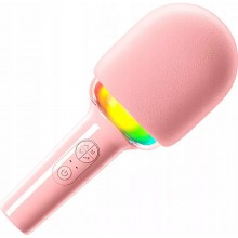 Караоке-микрофон с аккумулятором PlaySound L8 RGB-подсветка Bluetooth 5.0 AUX Earphones 1200mAh беспроводной с колонкой с эффектом изменения голоса Pink Караоке-микрофон с аккумулятором PlaySound L8 RGB-подсветка Bluetooth 5.0 AUX Earphones 1200mAh беспроводной с колонкой с эффектом изменения голоса Pink