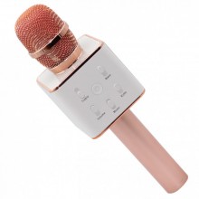 Беспроводной караоке-микрофон детский со встроенной колонкой Q7 Bluetooth-Microphone Rose Gold, мягко-розовый Беспроводной караоке-микрофон детский со встроенной колонкой Q7 Bluetooth-Microphone Rose Gold, мягко-розовый
