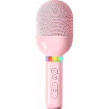 Караоке-микрофон с аккумулятором Sound Wawe S8 RGB-подсветка Bluetooth AUX Earphones беспроводной с колонкой с эффектом изменения голоса Pink Караоке-микрофон с аккумулятором Sound Wawe S8 RGB-подсветка Bluetooth AUX Earphones беспроводной с колонкой с эффектом изменения голоса Pink