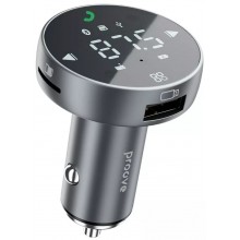 FM-трансмиттер Модулятор Proove Sound Sync 30W Bluetooth 5.0 USB TF с быстрой зарядкой Type-C + USB PD + QC3.0 Gray