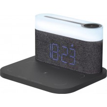 Ночник с аккумулятором Proove Day & Night 3W 2900K-13000K 1200mAh USB 5V с беспроводной зарядкой 15W для телефона и смарт-часов, с будильником Black Ночник с аккумулятором Proove Day & Night 3W 2900K-13000K 1200mAh USB 5V с беспроводной зарядкой 15W для телефона и смарт-часов, с будильником Black